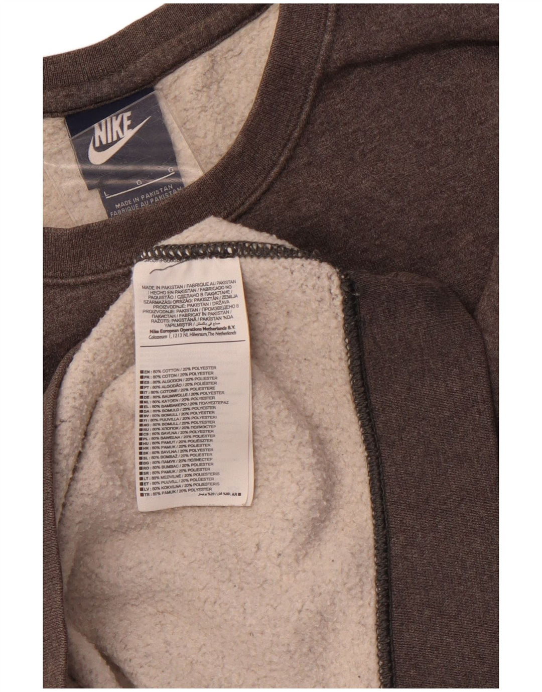 NIKE Felpa da uomo Maglione grande in cotone grigio
