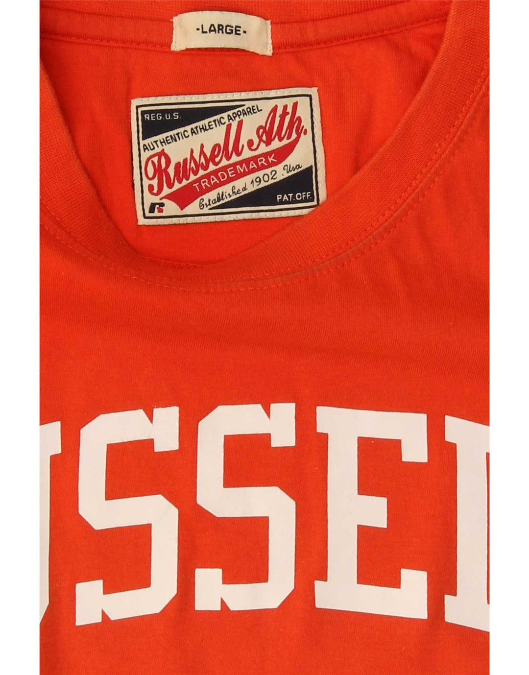 T-shirt grafica da uomo Russell Athletic, taglia grande, arancione