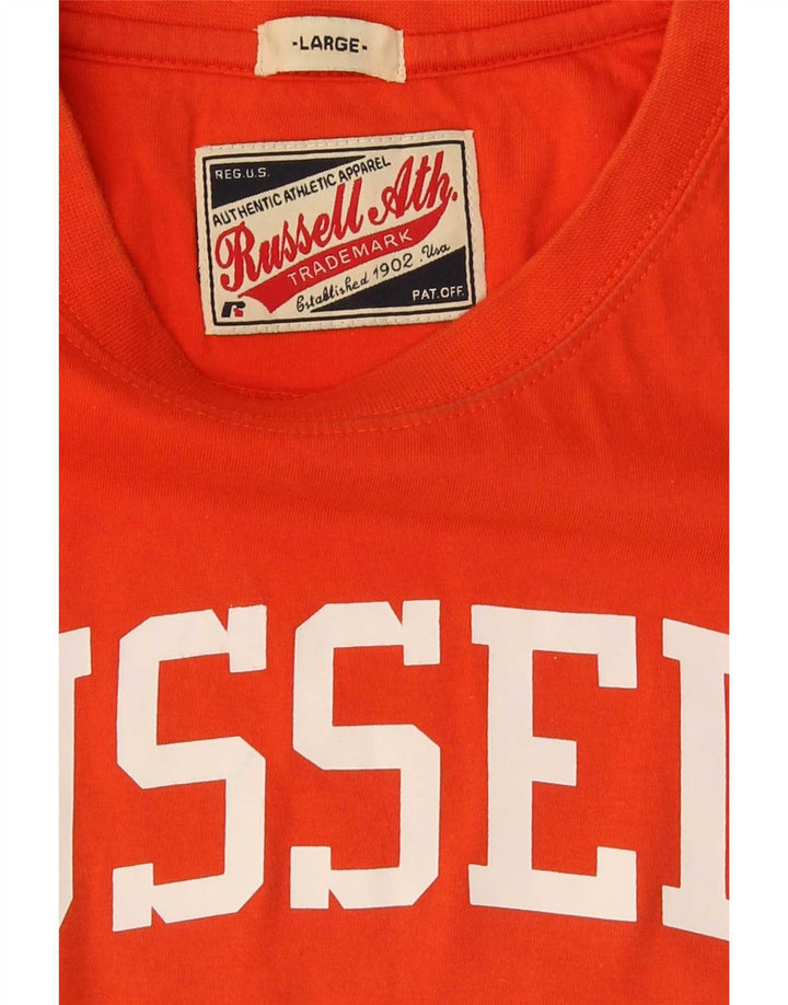 T-shirt grafica da uomo Russell Athletic, taglia grande, arancione