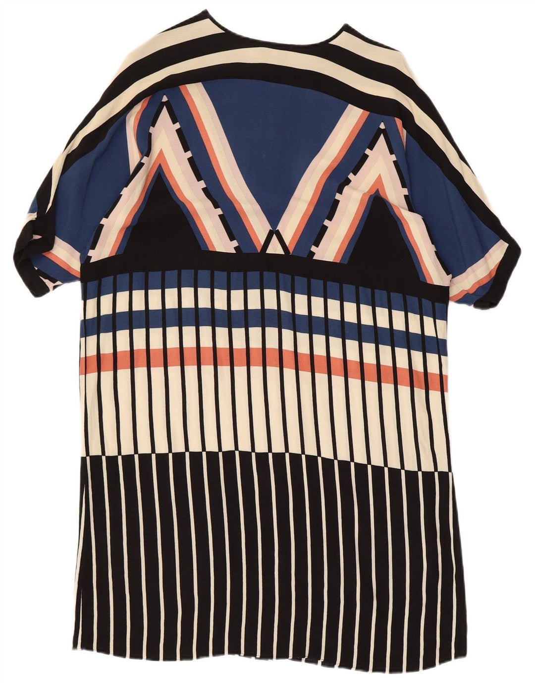 WAREHOUSE Abito a trapezio oversize da donna UK 10 Piccolo geometrico multicolore