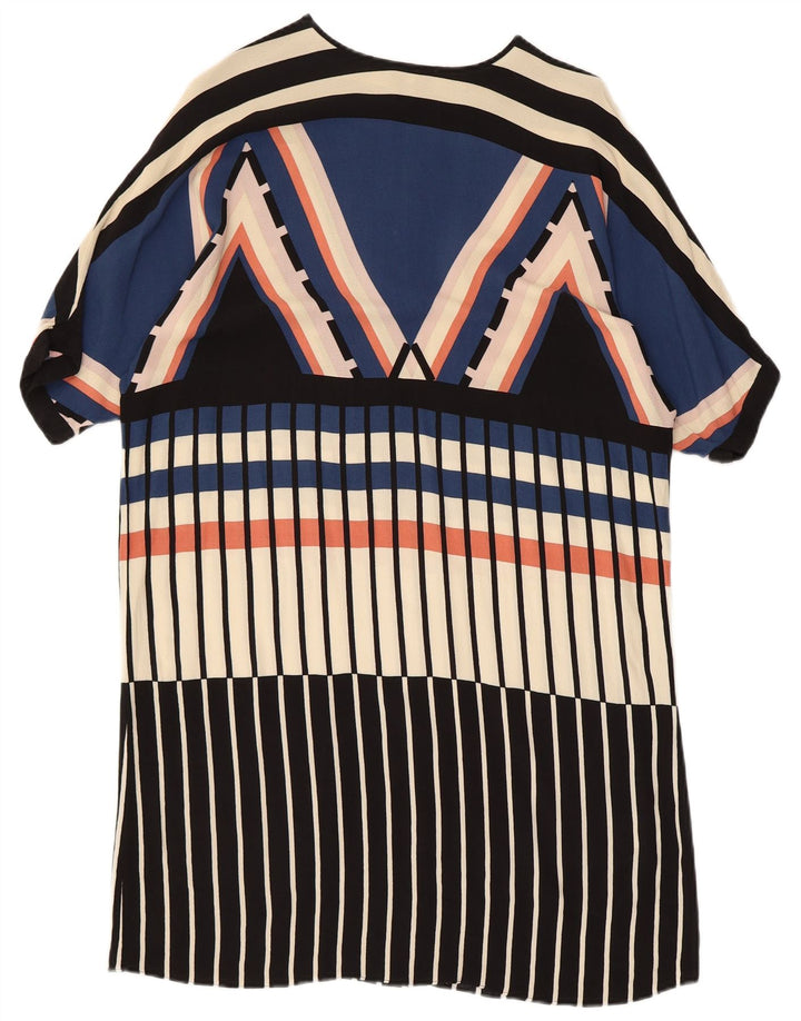 WAREHOUSE Abito a trapezio oversize da donna UK 10 Piccolo geometrico multicolore