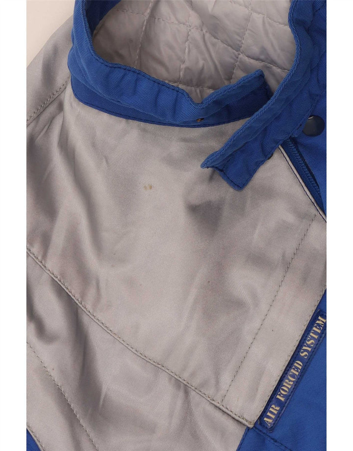 Giacca da corsa grafica da uomo Clover UK 40 Large Blu Colourblock in poliammide