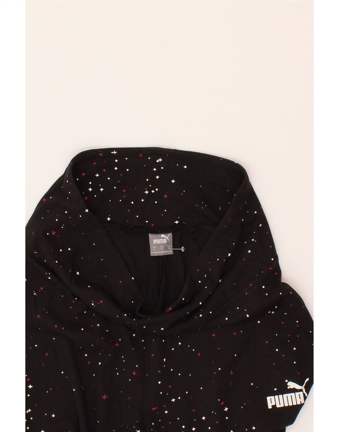 PUMA Womens Leggings UK 14 Medium  Black Spotted Vintage Puma and Second-Hand Puma from Messina Hembry 