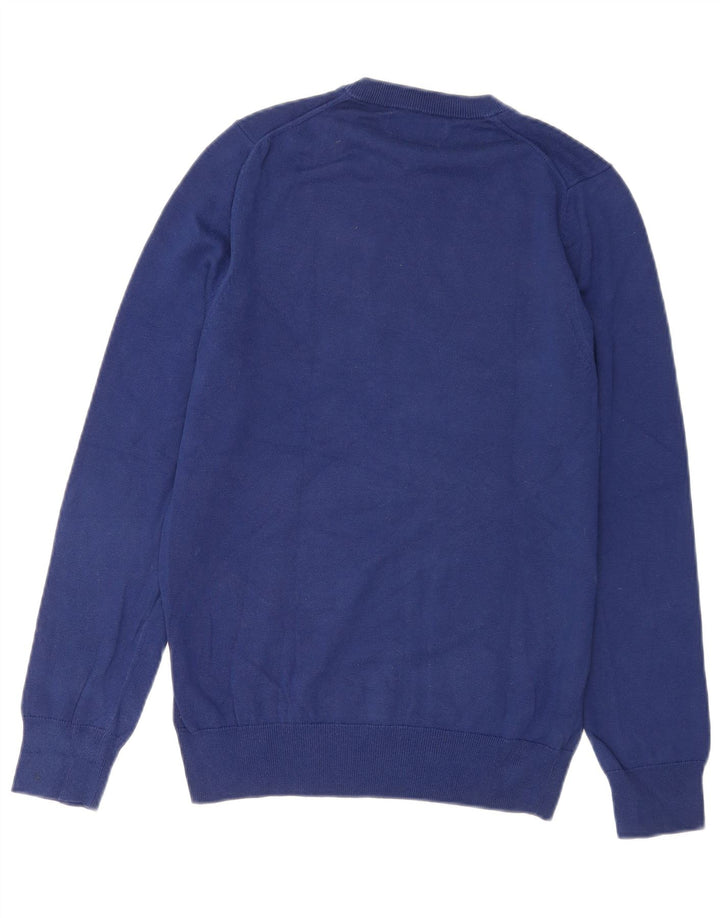 Maglione maglione girocollo da uomo Marks & Spencer piccolo cotone blu