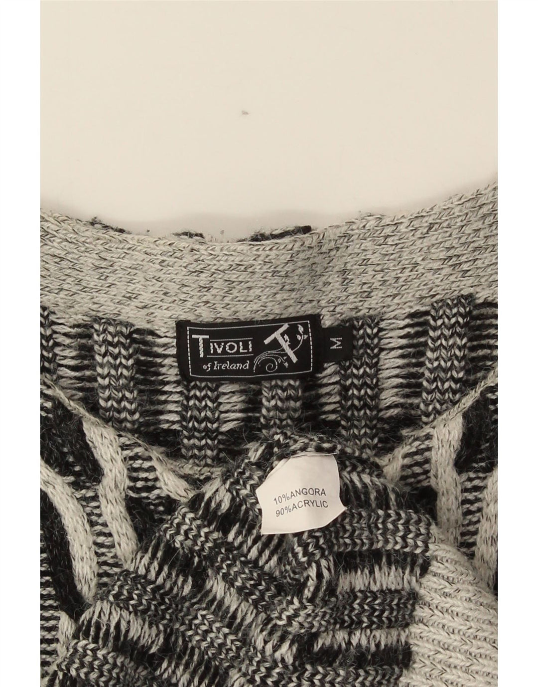 Maglione cardigan aperto oversize da donna Tivoli UK 14 Grigio medio geometrico