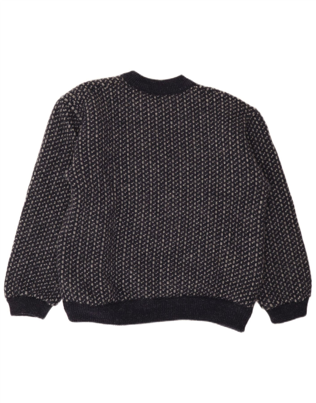 Walbusch Maglione da uomo con collo a bottoni EU 52 Grande blu navy geometrico