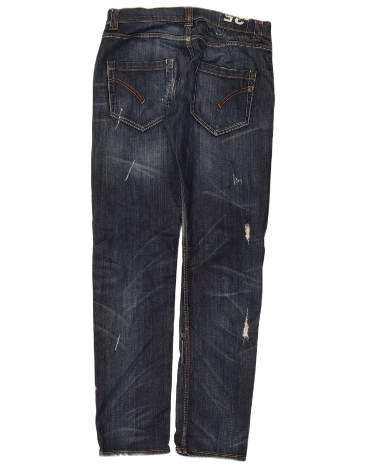 Dondup Jeans dritti invecchiati da uomo W34 L33 Blu