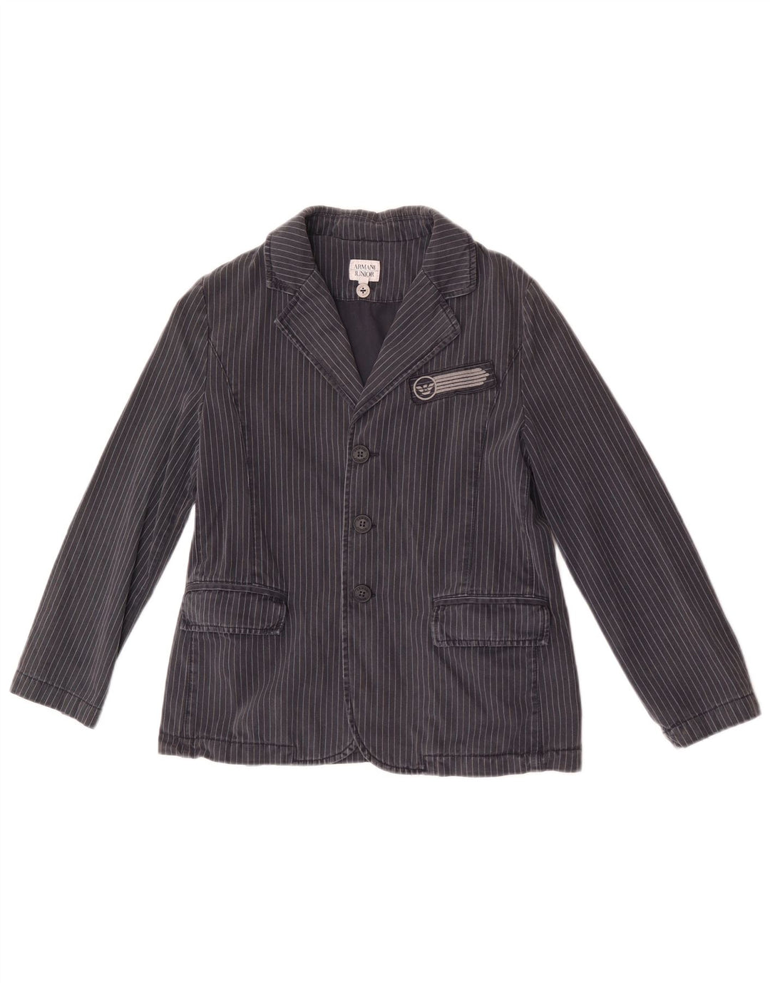 Giacca blazer a 3 bottoni da ragazzo Armani Junior 9-10 anni a righe blu navy