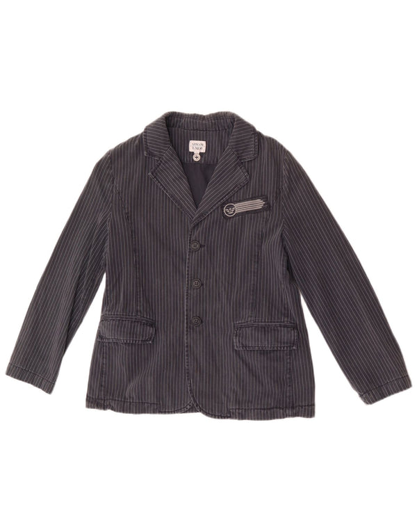 Giacca blazer a 3 bottoni da ragazzo Armani Junior 9-10 anni a righe blu navy