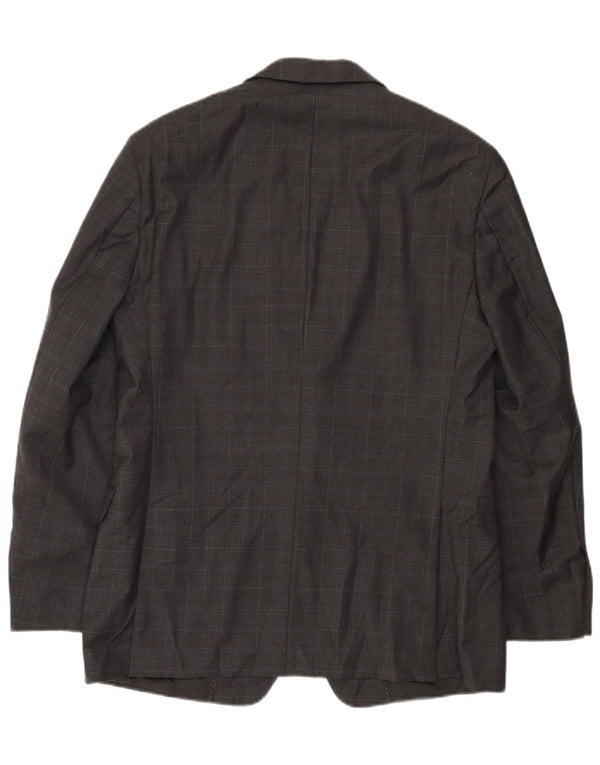 Giacca blazer a 2 bottoni da uomo Tommy Hilfiger UK 40 grande lana a quadri grigi