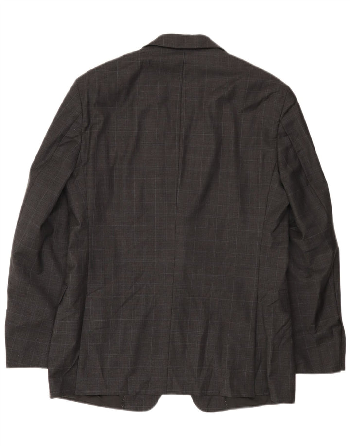 Giacca blazer a 2 bottoni da uomo Tommy Hilfiger UK 40 grande lana a quadri grigi