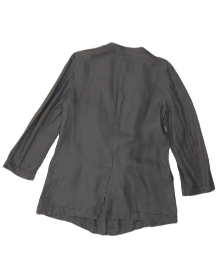 Giacca Blazer Donna Emporio Armani IT 42 Lino Blu Medio