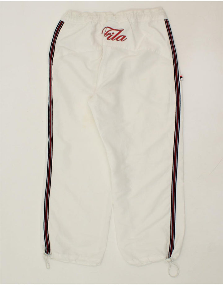 FILA Womens Graphic Capri Trousers Small W30 L23 White Polyester Vintage Fila and Second-Hand Fila from Messina Hembry 