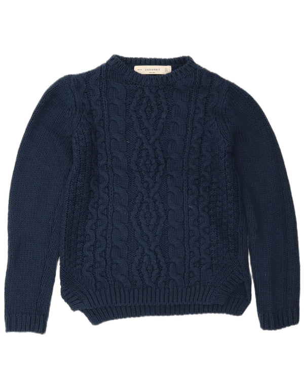 Maglione maglione con scollo a barca da donna Zara UK 16 grande blu navy
