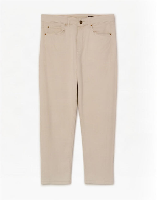 Jeans cropped da donna Marks & Spencer UK 12 medio W28 L21 cotone bianco sporco