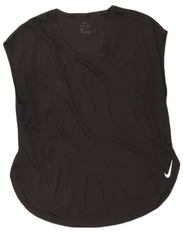 T-shirt da donna Nike Dri Fit Top UK 16 grande poliestere nero
