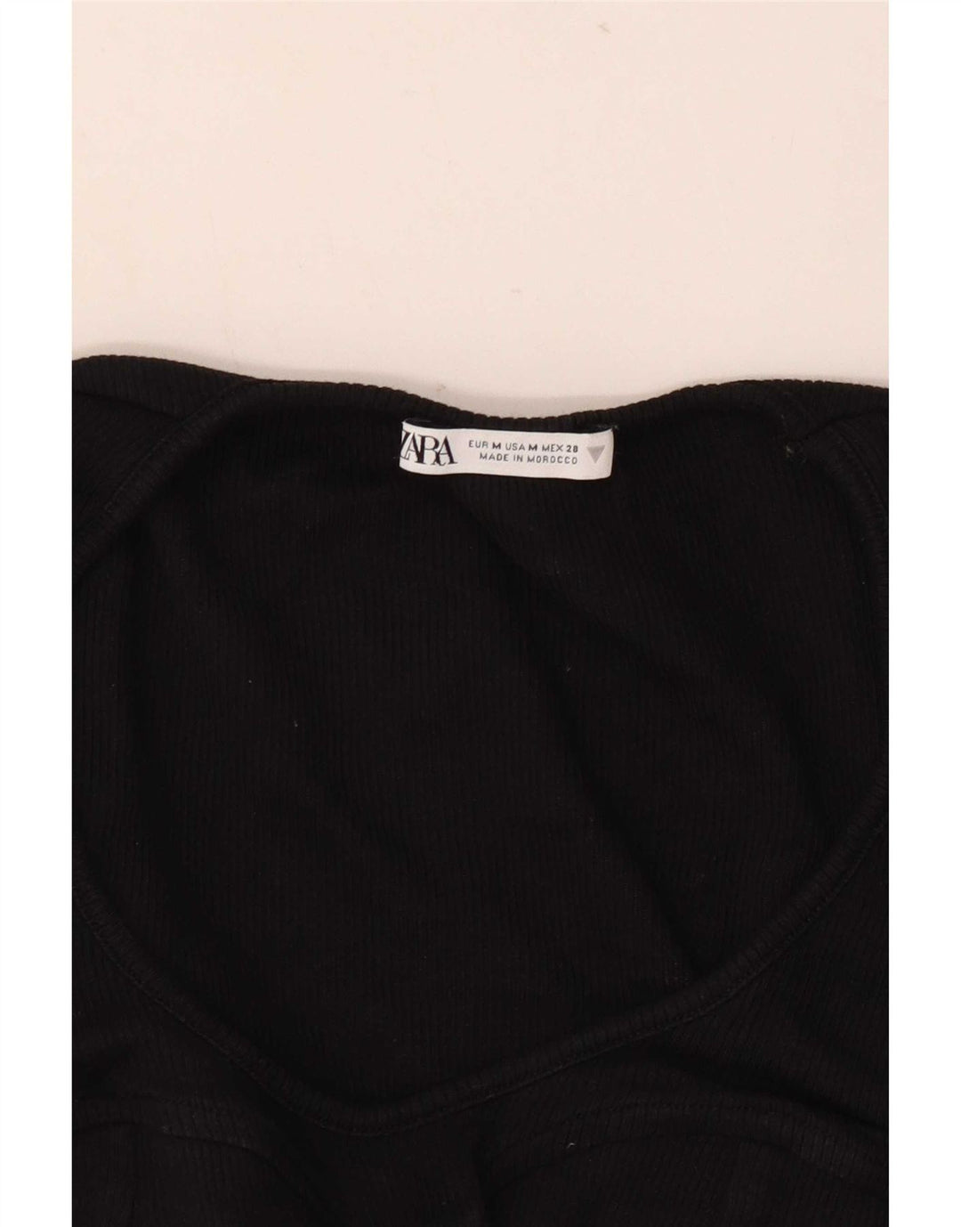 Top corto da donna Zara a maniche lunghe UK 12 medio nero