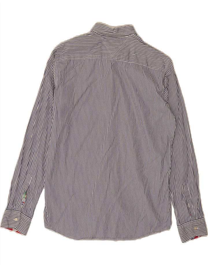TOMMY HILFIGER Mens Shirt Medium Blue Striped Cotton Vintage Tommy Hilfiger and Second-Hand Tommy Hilfiger from Messina Hembry 