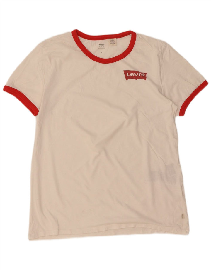 T-shirt da donna Levi's Top UK 14 cotone color block bianco medio