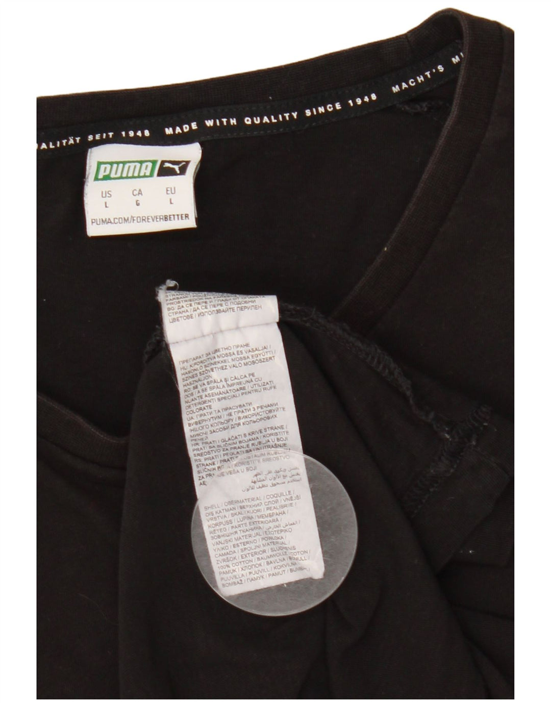 Puma T-shirt da uomo Top Large in cotone color block nero