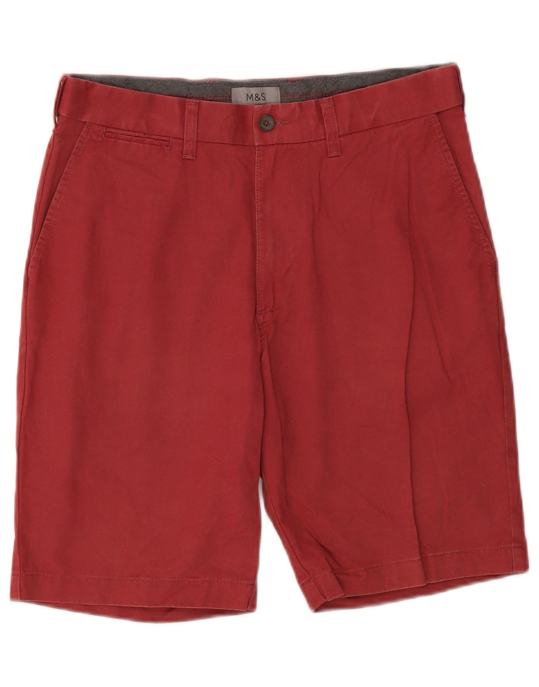 Pantaloncini chino da uomo Marks & Spencer W30 cotone bordeaux medio