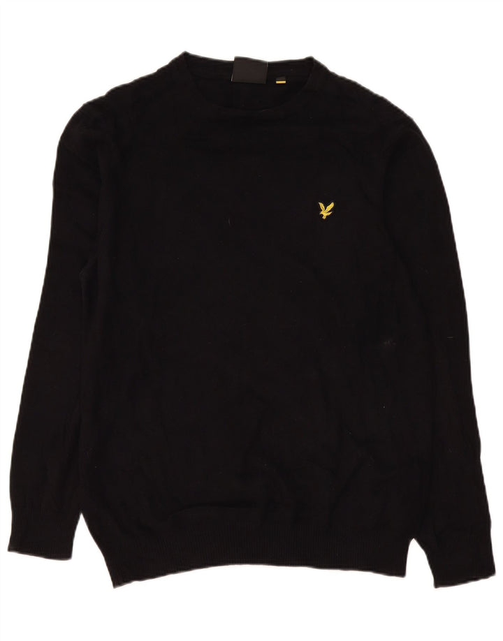 Lyle & Scott Maglione girocollo da uomo in cotone nero medio