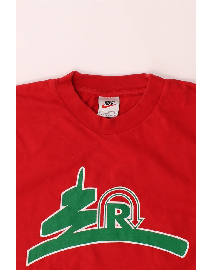 NIKE Mens Graphic T-Shirt Top Large Red Cotton Vintage Nike and Second-Hand Nike from Messina Hembry 
