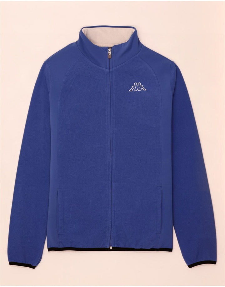 Giacca in pile da donna Kappa UK 14 Large Blu Colourblock Poliestere