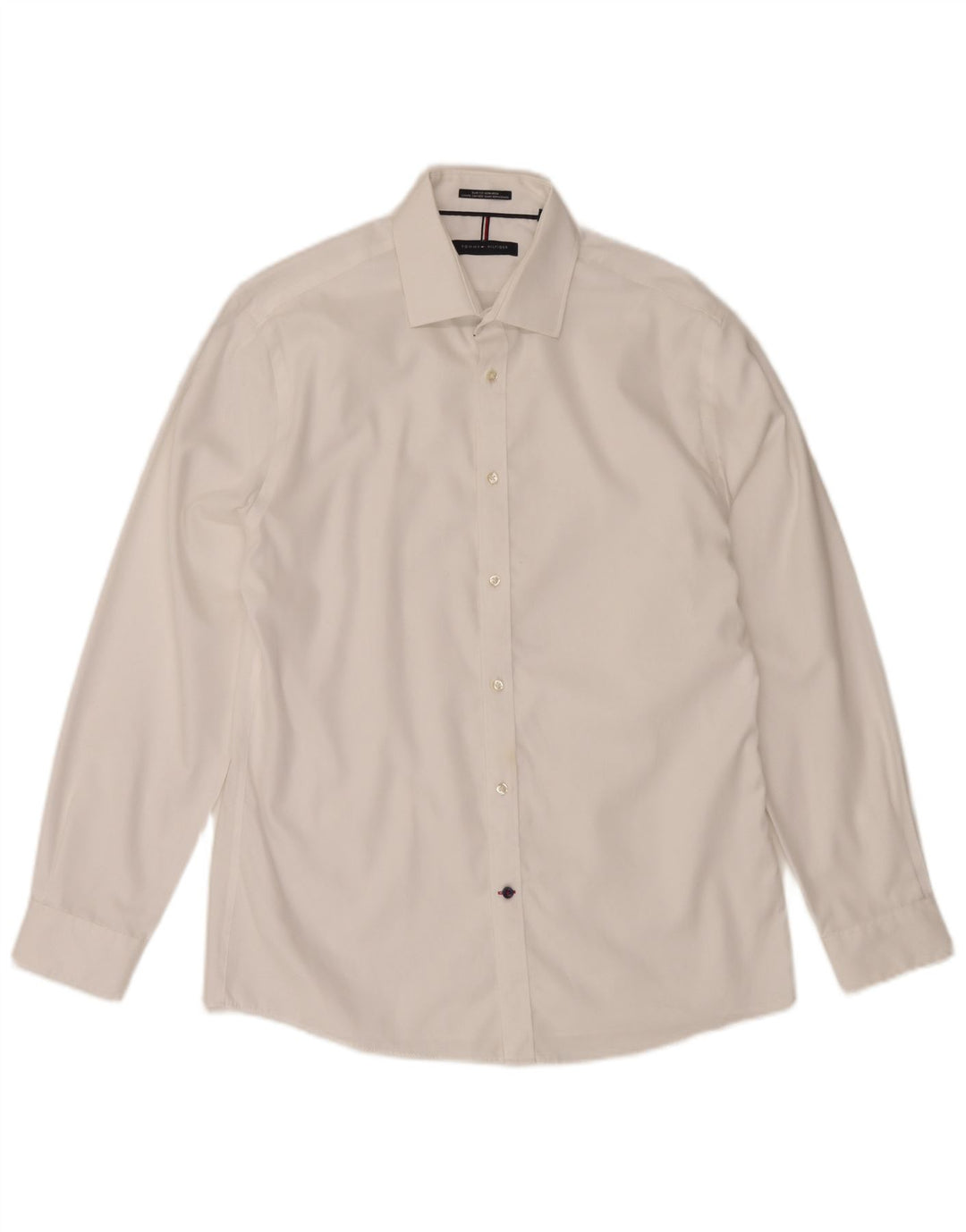 Camicia slim fit da uomo Tommy Hilfiger taglia 15 1/2 cotone bianco medio