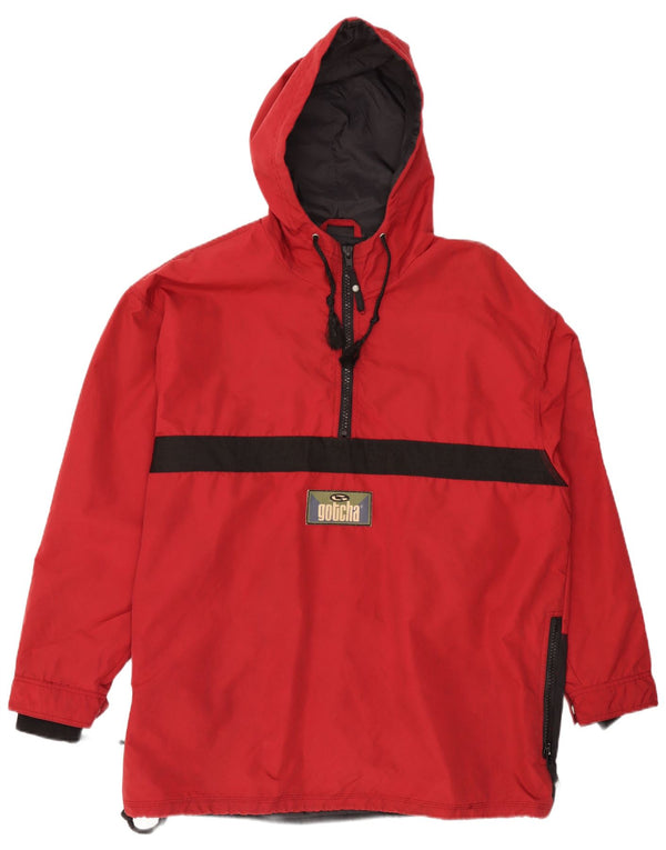Giacca anorak da uomo con cappuccio Gotcha UK 40 grande nylon color block bordeaux
