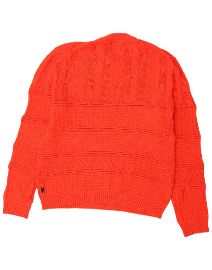 Maglione maglione girocollo da uomo Ted Baker taglia 4 grande cotone rosso