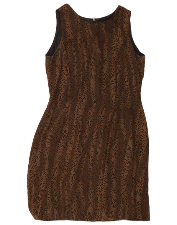 Abito tubino senza maniche da donna Wallis UK 12 Stampa animalier marrone medio