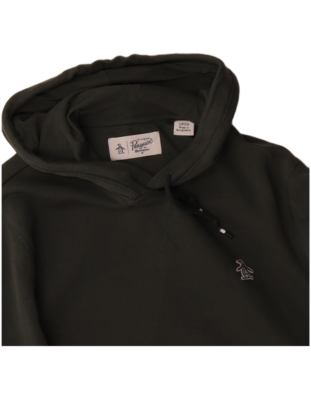 PENGUIN Felpa con cappuccio da uomo piccola in cotone verde