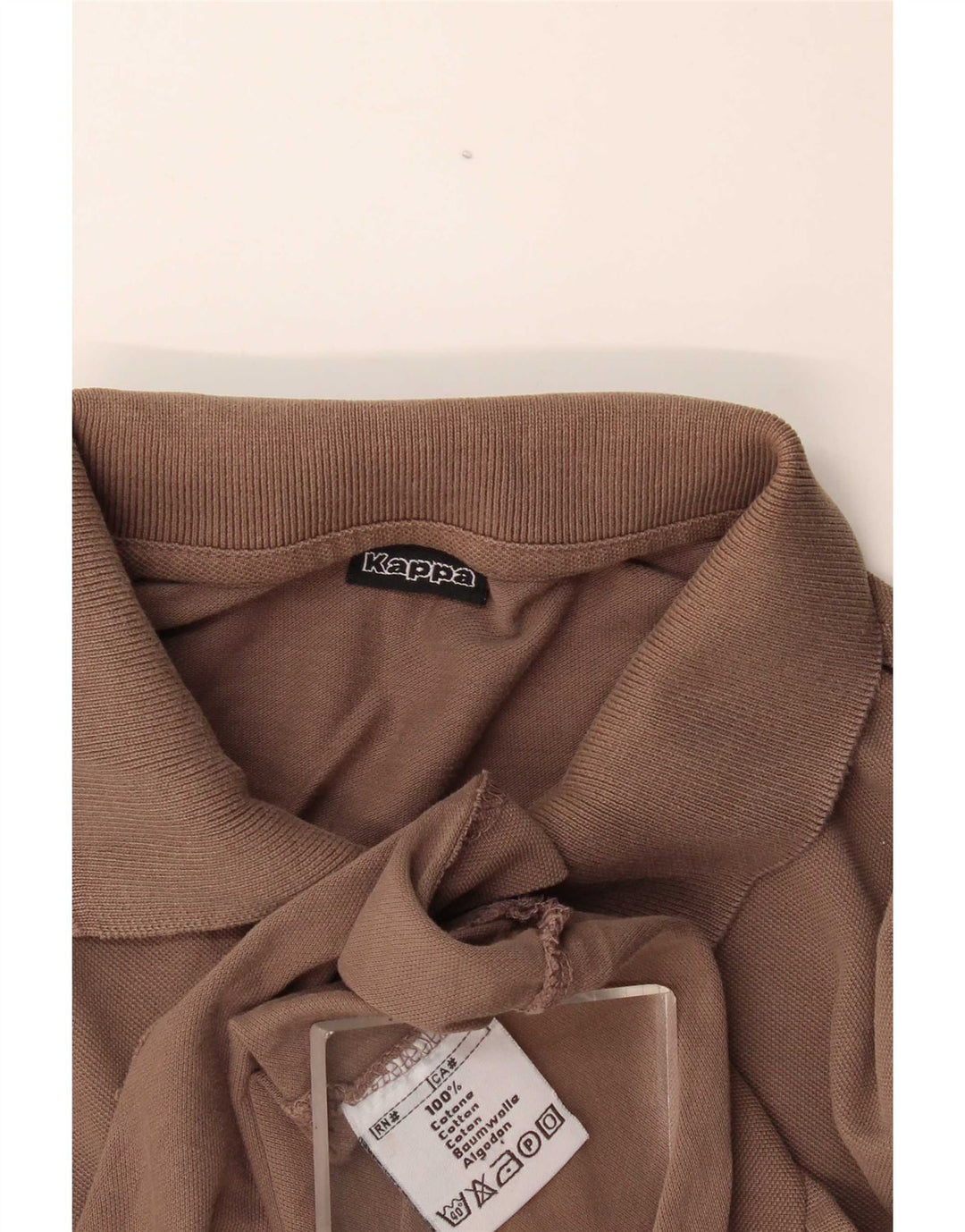 Polo Kappa Uomo Manica Lunga Large Marrone Cotone