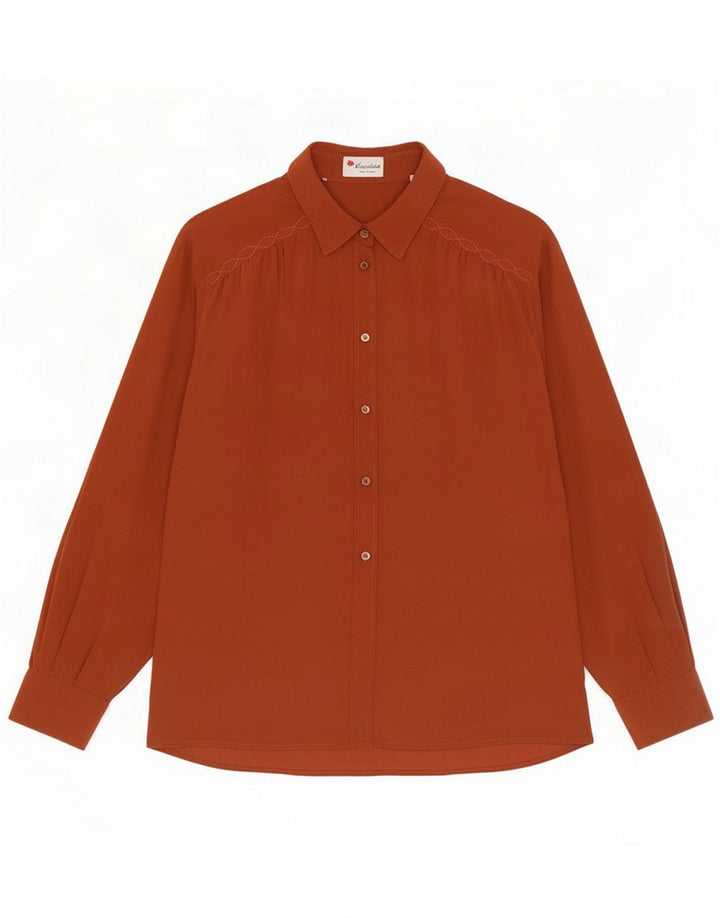 Camicia camicia vintage da donna IT 46 Large Marrone