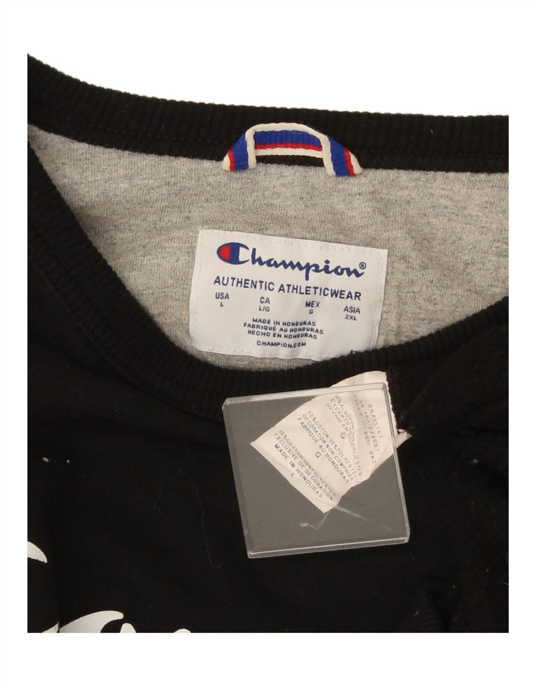 Felpa grafica da uomo Champion Felpa grande in cotone nero