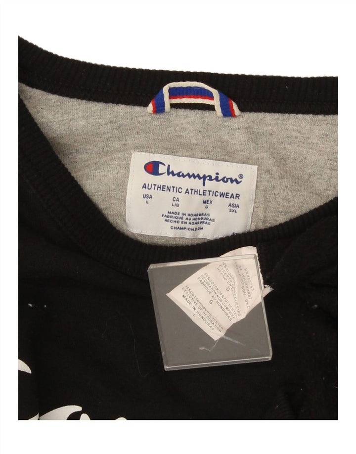 Felpa grafica da uomo Champion Felpa grande in cotone nero
