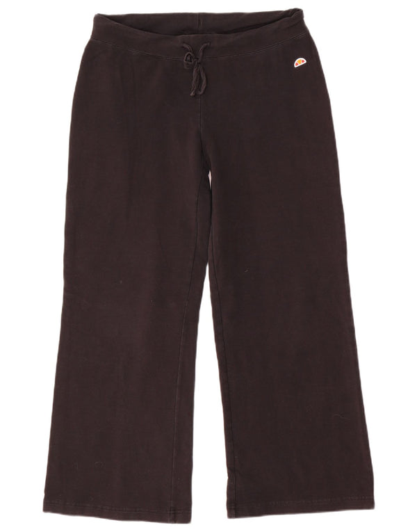 Pantaloni da tuta da donna a gamba larga Ellesse UK 12 medio cotone nero