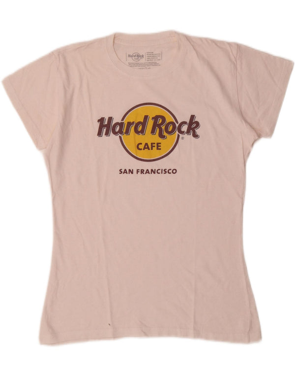 T-shirt grafica da donna Hard Rock Cafe San Francisco UK 12 Medium White