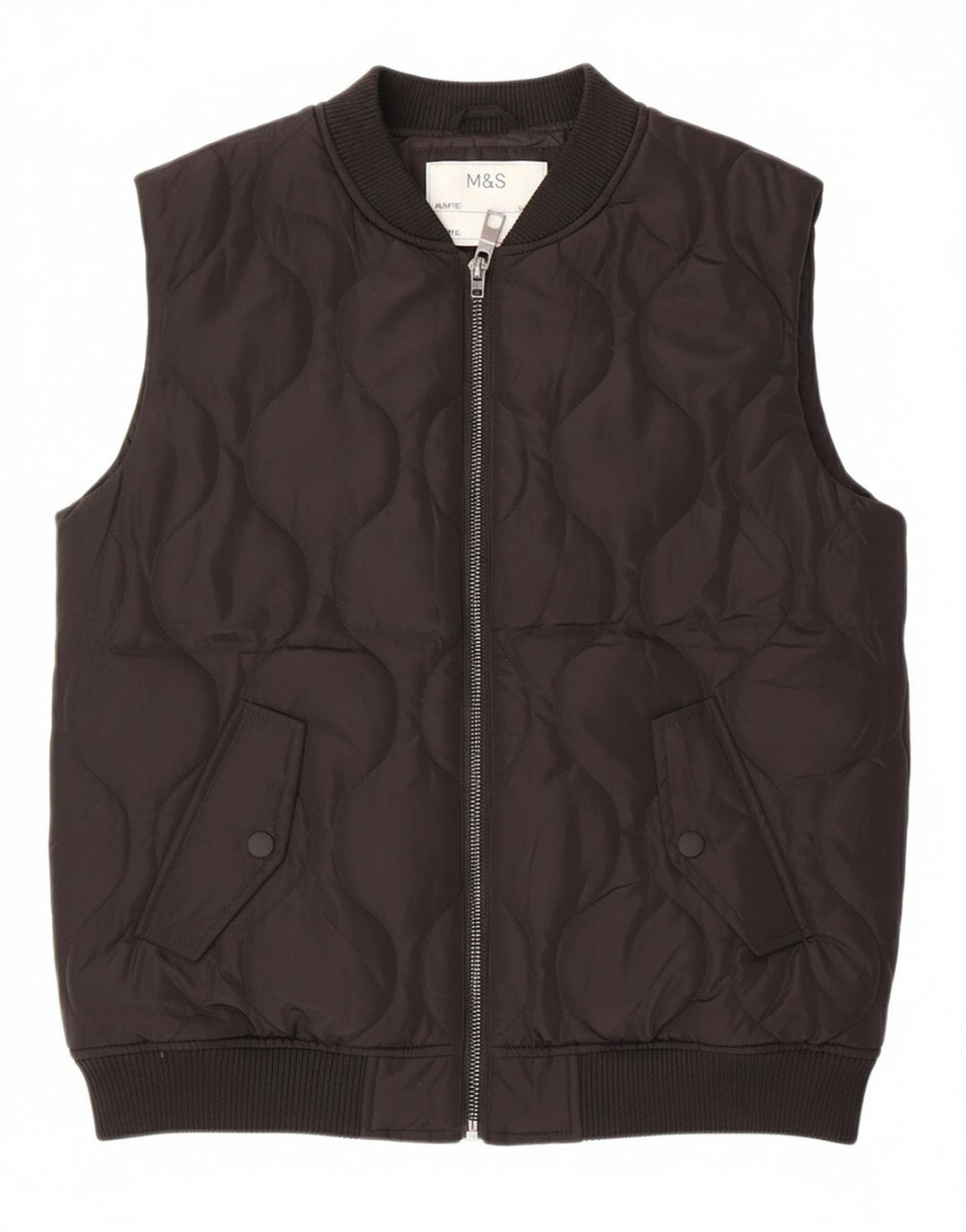 MARKS & SPENCER Boys Padded Gilet 13-14 Years Black Polyester