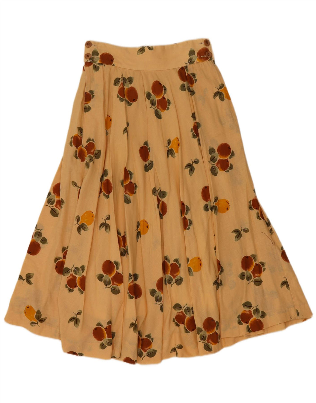 Gonna a trapezio a pieghe con motivo astratto da donna VINTAGE W24 XS Beige