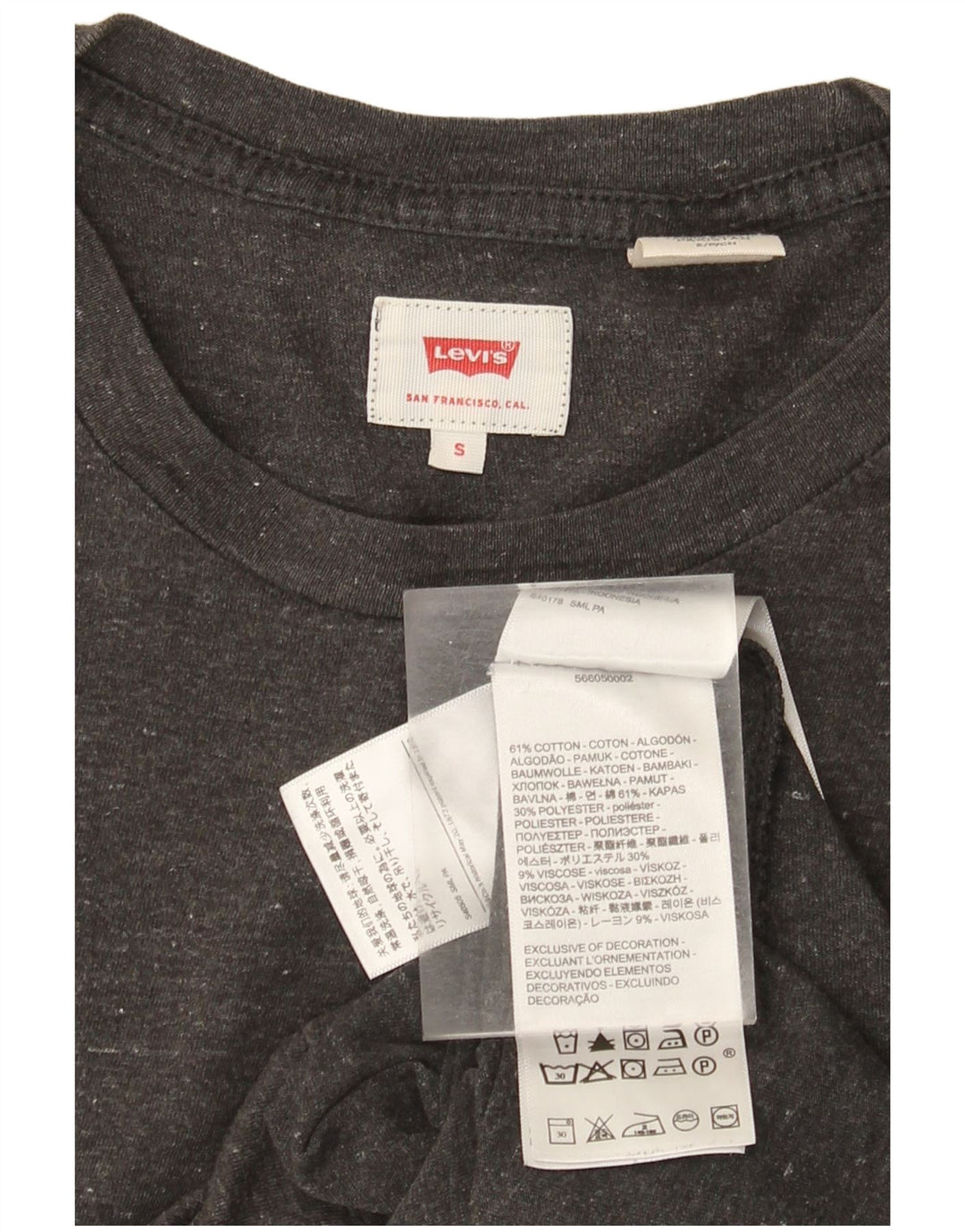 T-shirt da uomo Levi's Top Small in cotone chiazzato grigio