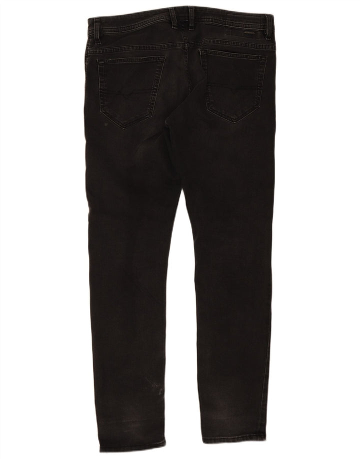 Jeans slim invecchiati da uomo Diesel W34 L30 in cotone grigio