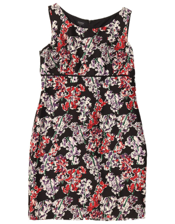Abito tubino senza maniche HOBBS da donna UK 14 Seta floreale nera media