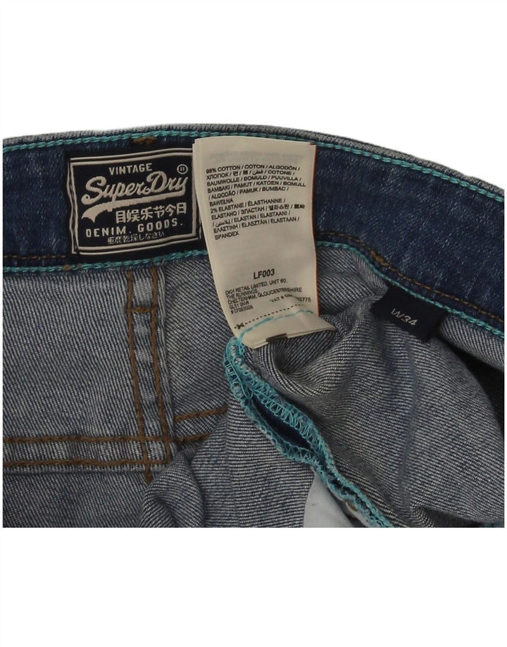 Pantaloncini di jeans da donna Superdry W34 Large Blu Cotone