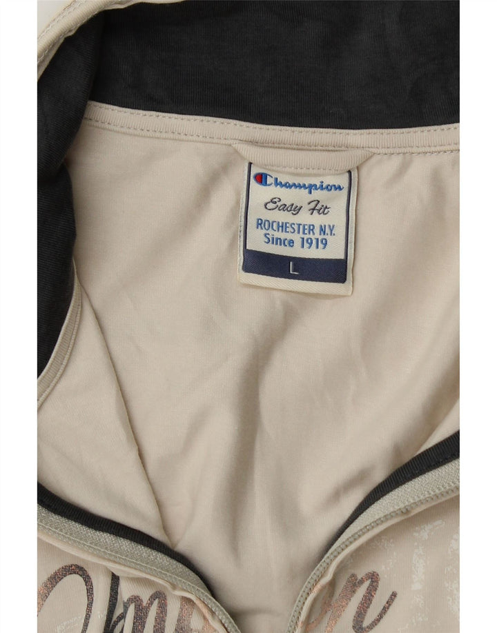 Giacca sportiva da donna con grafica Easy Fit Champion, taglia grande, beige