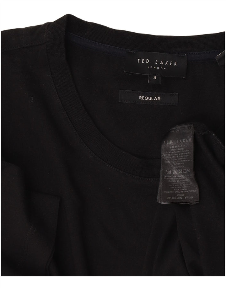 T-shirt regolare da uomo Ted Baker taglia 4 grande in cotone nero