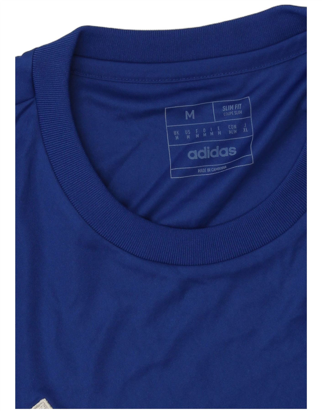 T-shirt grafica da uomo Adidas Aeroready Slim Fit Top in poliestere blu medio