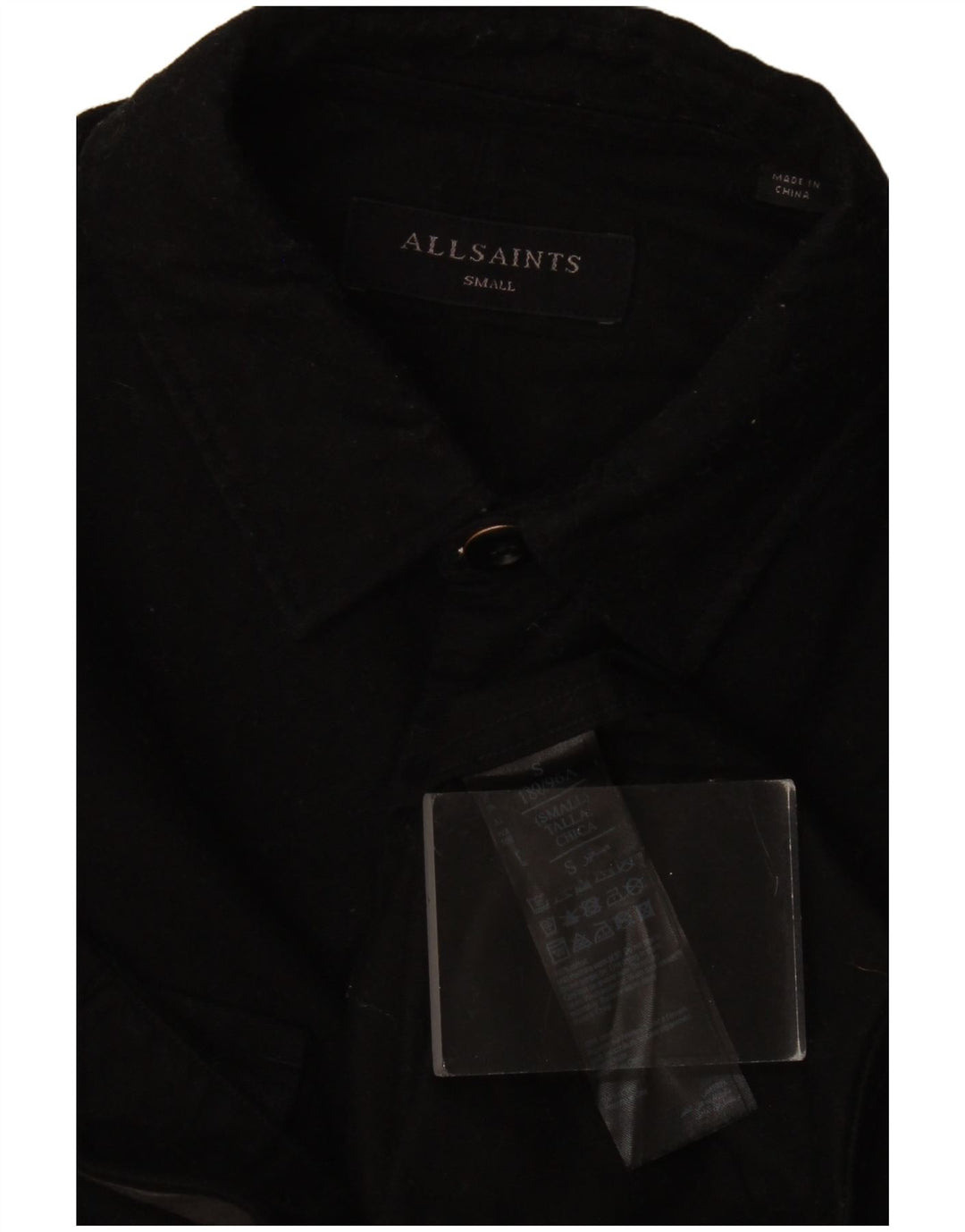 Camicia da uomo All Saints piccola in cotone nero