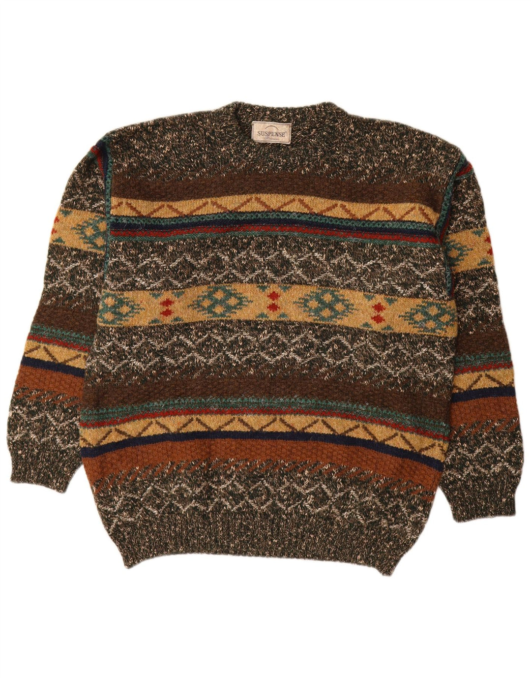 Maglione maglione girocollo da uomo Suspence IT 50 Fair Isle medio multicolore
